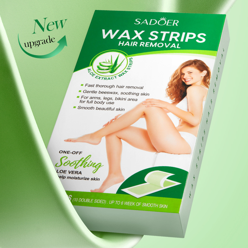 10PCS Aloe Vera Gentle Soothing Double-sided Waxing Paper Body Hair Removal
