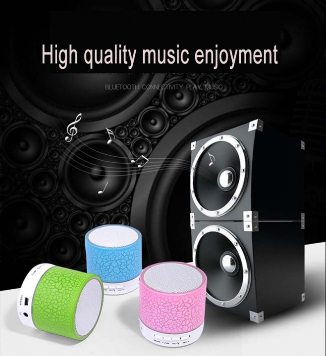 Mini Portable Wireless Bluetooth Speaker LED light emitting small speaker MP3 USB Stereo Player