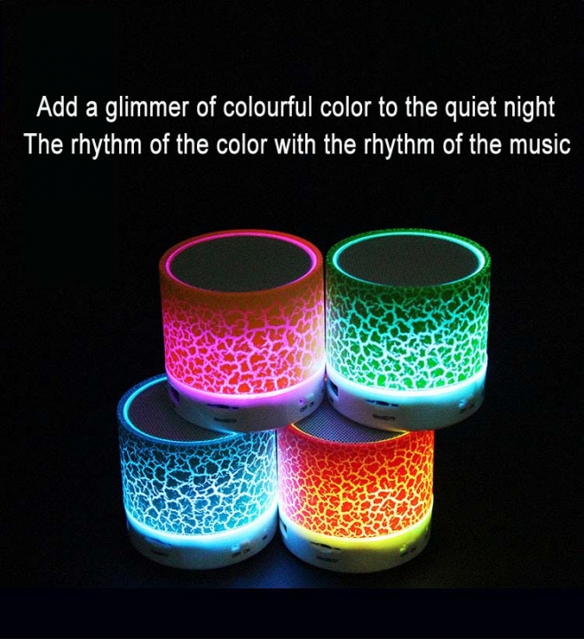 Mini Portable Wireless Bluetooth Speaker LED light emitting small speaker MP3 USB Stereo Player