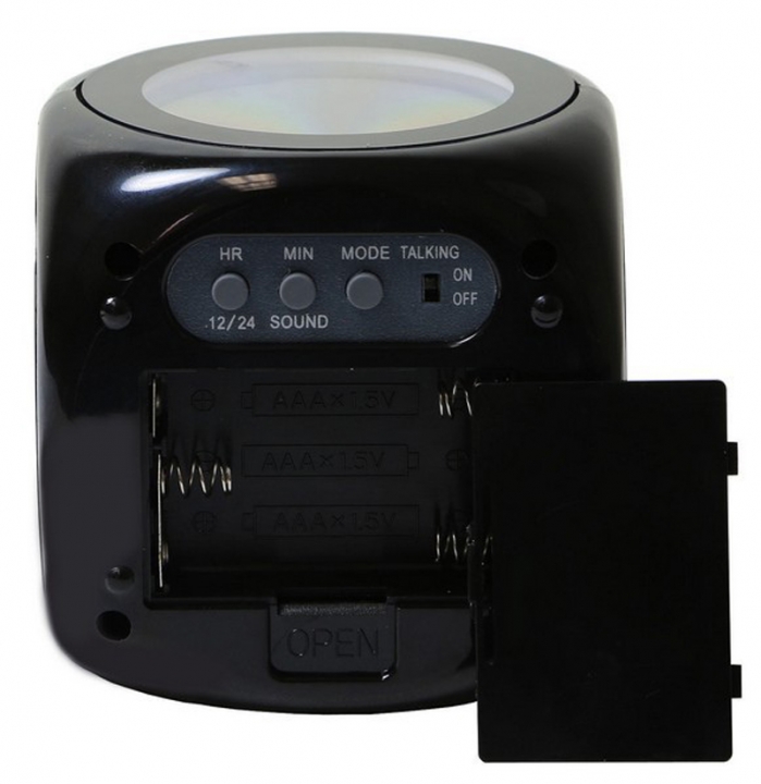 Multi-function LED projection alarm clock 2018 new fashion creative home projector alarm clock black
