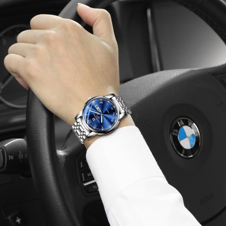 FitDisk Round Quartz Watch Steel Shell Strip Three Needles Business watch men watches men watch ashion Accessories > Watches > Men watches > Quartz Watches