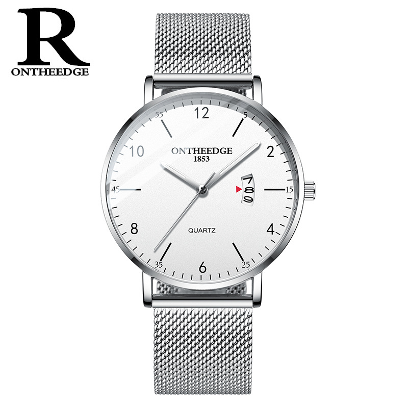 FitDisk Business Leisure Quartz men watches waterproof Nightlight Mesh belt men watch male watch