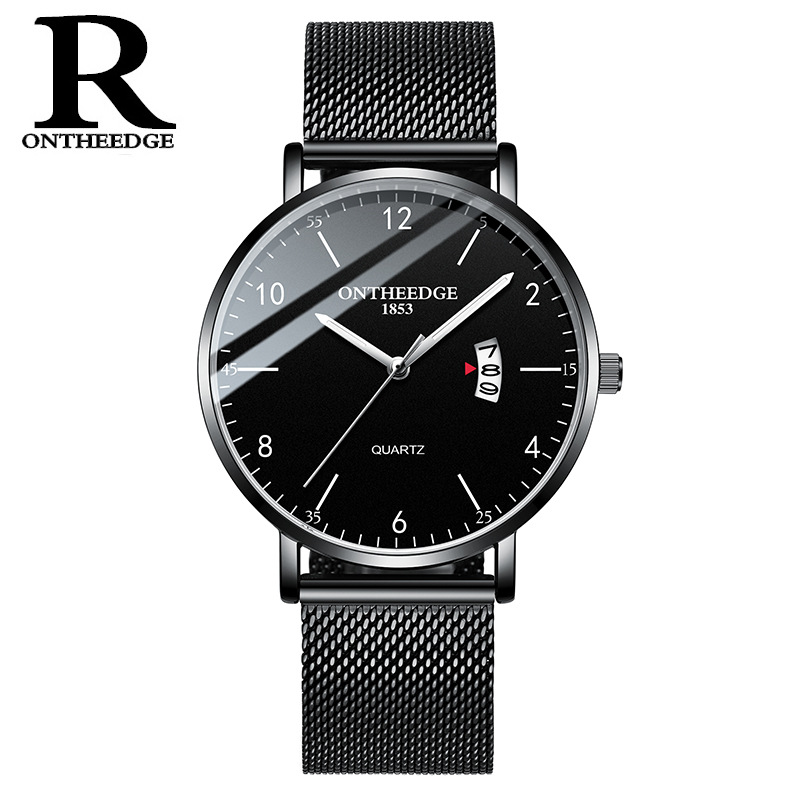 FitDisk Business Leisure Quartz men watches waterproof Nightlight Mesh belt men watch male watch