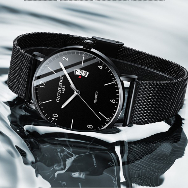 FitDisk Business Leisure Quartz men watches waterproof Nightlight Mesh belt men watch male watch