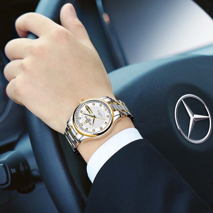 Genuine ultra thin waterproof fine steel watch band quartz men watches male watch men watch