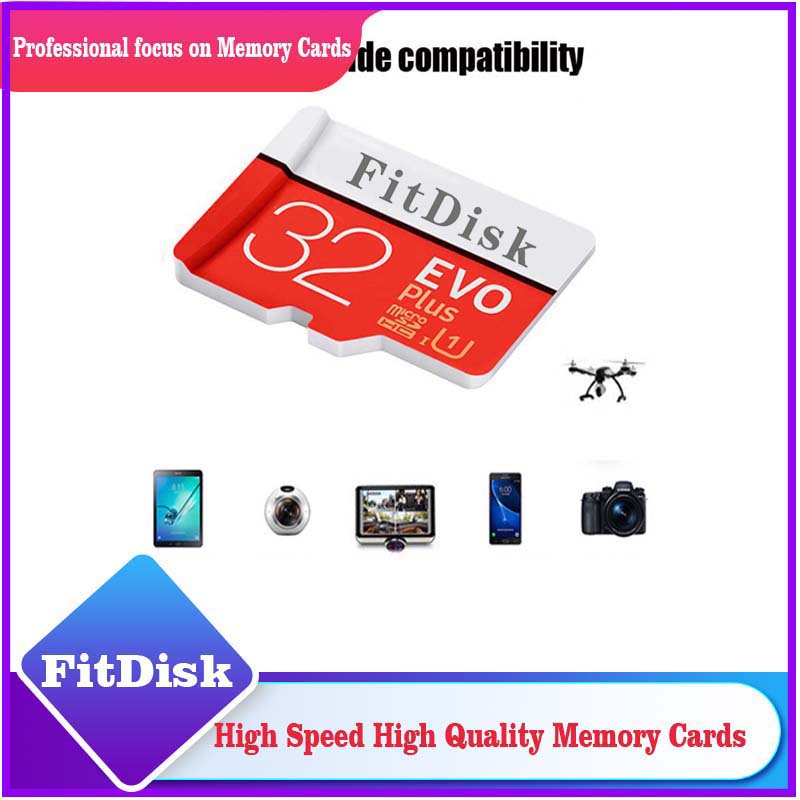 FitDisk High Speed Class 10 TF MicroSD Card 32G Memory Card Red Micro sd  Memory Cards