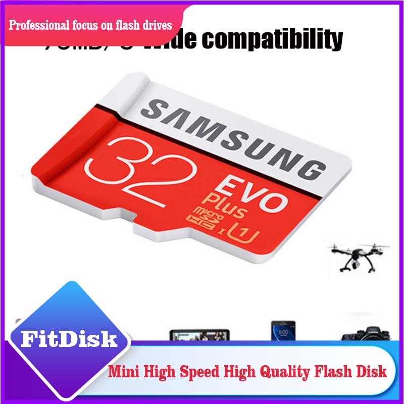 SAMSUNG Evo Plus U3 32GB Memory Card Red Micro sd Memory Cards flash tf card High Speed Class 10 TF Micro SD Card 32G