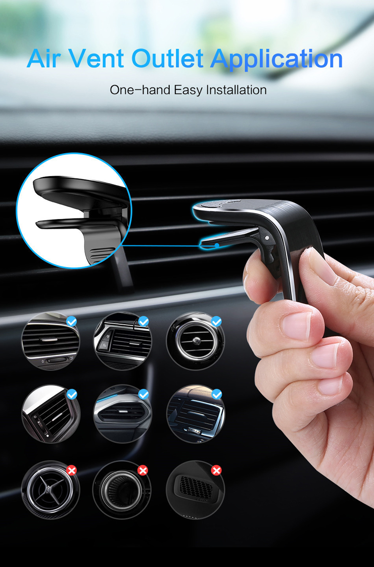 Gravity mobile phone bracket  Automobile air outlet  Universal navigation mobile phone bracket