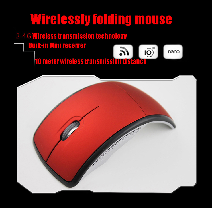 FitDisk Foldable Wireless Arc Optical Mouse Mice with USB Receiver for PC Laptop Notebook Computer Wireless Mouse Computers & Accessories > Computer Accessories & Peripherals > Keyboards