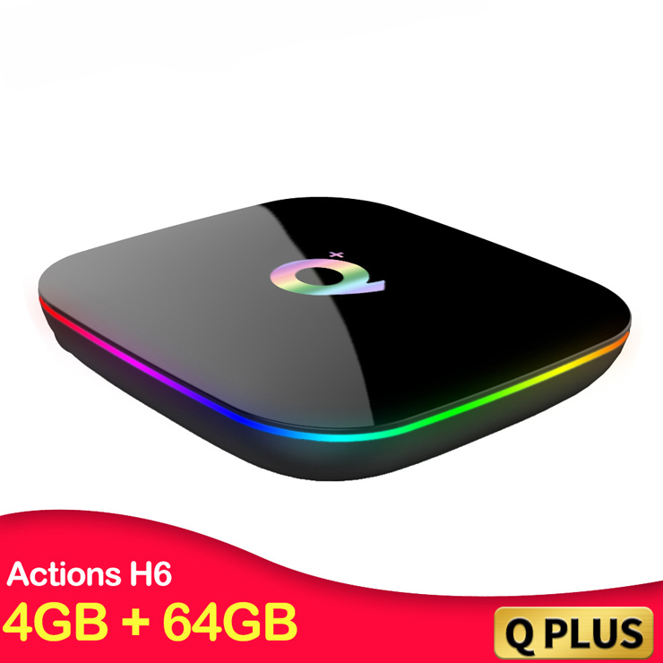 Q plus tv box Android 9.0 SDRAM 4G / FLASH 64G WiFi 4K HD network box TVbox Digital TV Receiver