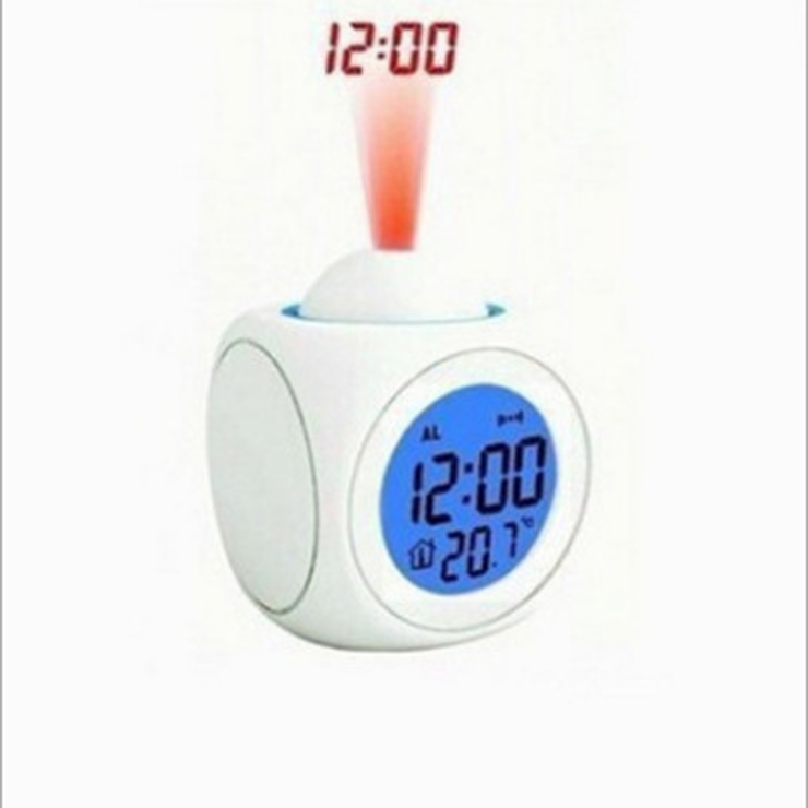 2020 new Multi-function LED projection alarm clock fashion creative home projector alarm clock black