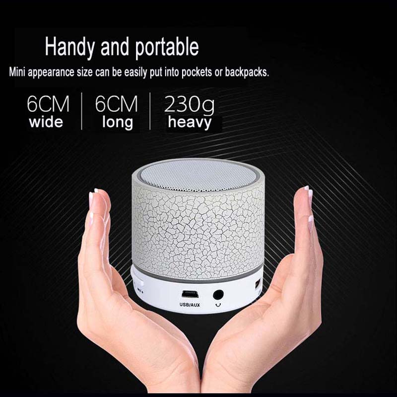 Mini Portable Wireless Bluetooth Speaker LED light emitting small speaker MP3 USB Stereo Player