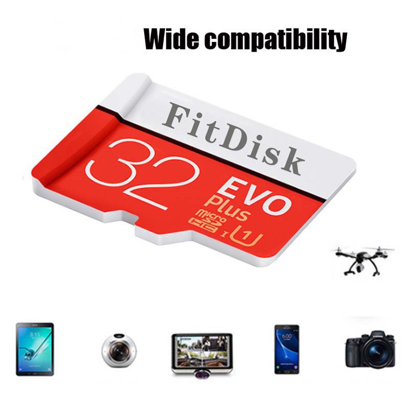 FitDisk High Speed Class 10 TF MicroSD Card 32G Memory Card Red Micro sd  Memory Cards