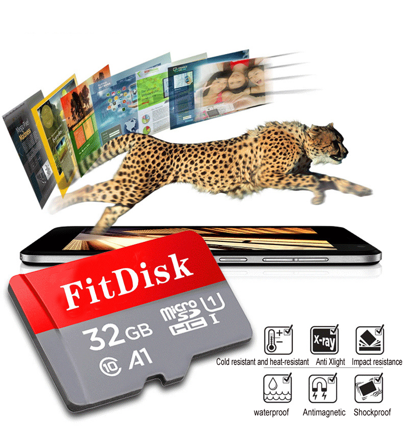 FitDdisk High Speed Class 10 32G Memory Card TF Micro SD Card Red Micro sd C10 Memory Cards