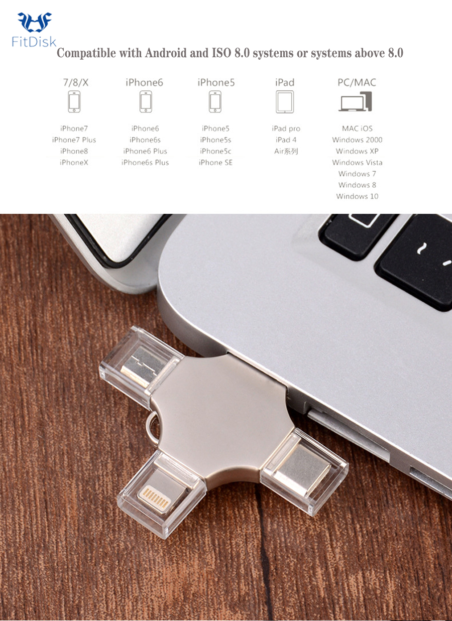 Applicable to iphone Android Type-c USB 3.0 USB Flash Drives flash disk flsahdisk flash drive flashdrive  flsahdisks flashdrives Computers & Accessories > Data Storage >