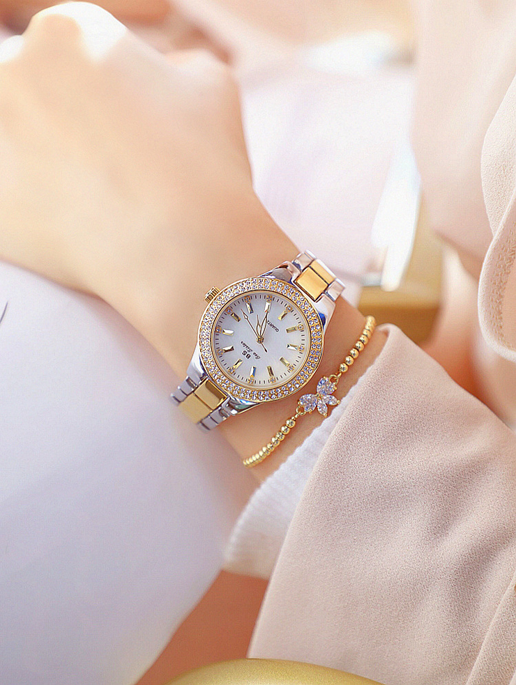 Fashion Rhinestone Wristwatch Women Watch Ladies Classic Luxury Quartz Watch High grade linked list Women Watches WomenWatche WomenWatches Women's Fashion Accessories Bags & Fashion