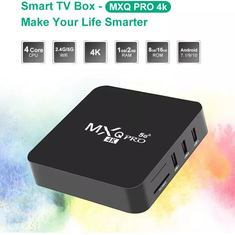 MXQ Pro  2G + 16G  Android 10.1 4K HD - 5G - Smart Tv Box network player Digital TV Receiver TvBox  TV Box  Android Box  Android TV Box  Smart Box  Television & Video > Streaming Media Players