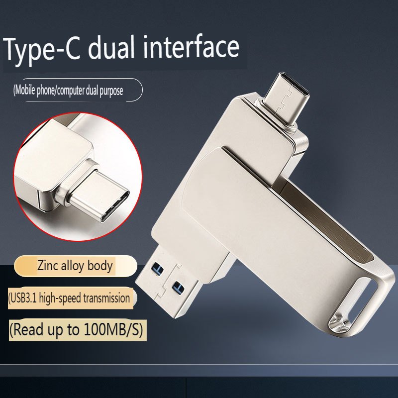 Dual interface type-C computer dual-use USB 3.0 flash drives 32G 64G 128G 256G metal high-speed flash drive flash disk flashdisk flash disks flashdrive pen drive pendrive flashdrives flashdisks 64GB