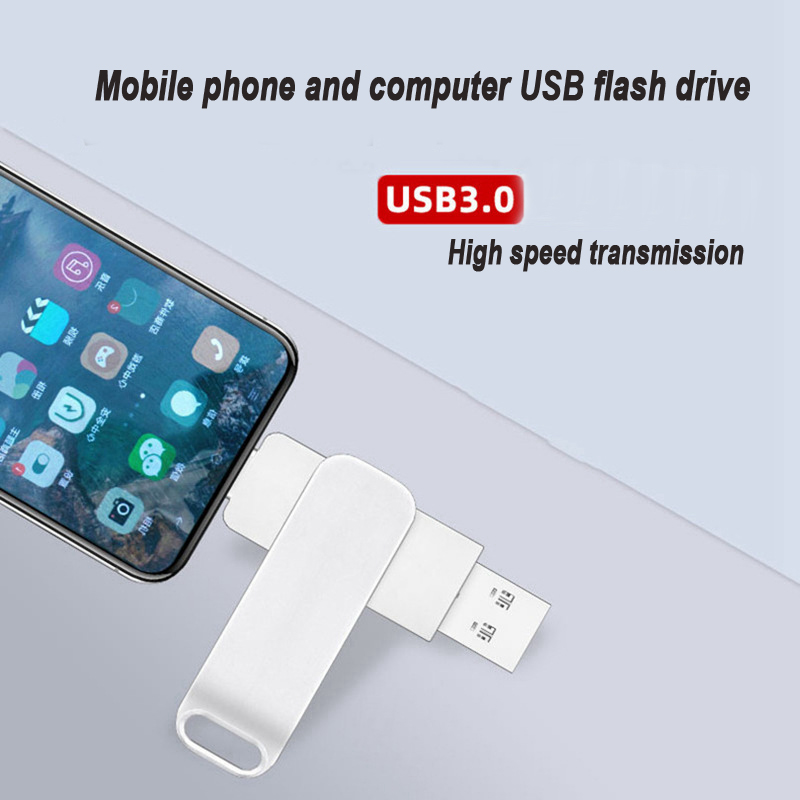 Metal rotary USB 3.0 computer Android phone Type-c two in one 32G 64G 128G 256G USB flash drives  flash drive flash disk flashdisk flash disks flashdrive pen drive pendrive flashdrives flashdisks