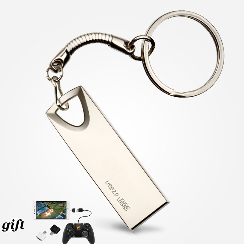[+2 Free OTG Adapters]New Metal 32G 64G 128G USB Flash Drives flash disk flashdisk flash drive pendrive flash disks pen drive USB FlashDrives flashdrive  flashdisks Memory USB Disk Data Storage