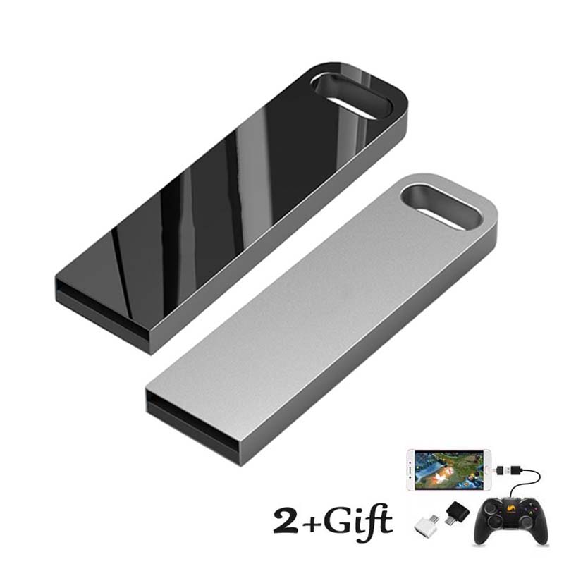 【+2 Free OTG 】All Metal 32G 64G 128G 256G USB Flash Drives Customizable Logo flash disk pendrive flashdrive flashdisk flash drive flashdrives flashdisks flash disks pen drive pendrive Memory USB Disk