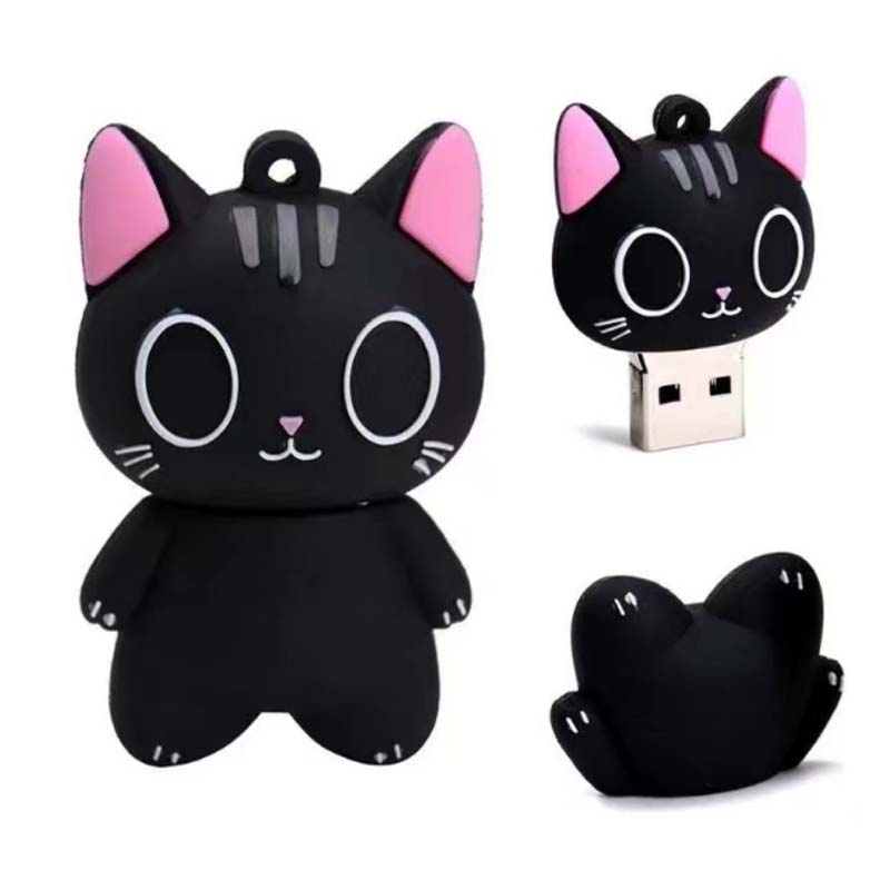 Manufacturer cat PVC cute cartoon doll USB flash drives 32G 64G 128G 256G animal shaped flash drive DIY personalized flash disk gift wholesale flash disks pen drive pendrive flashdrives flashdisks