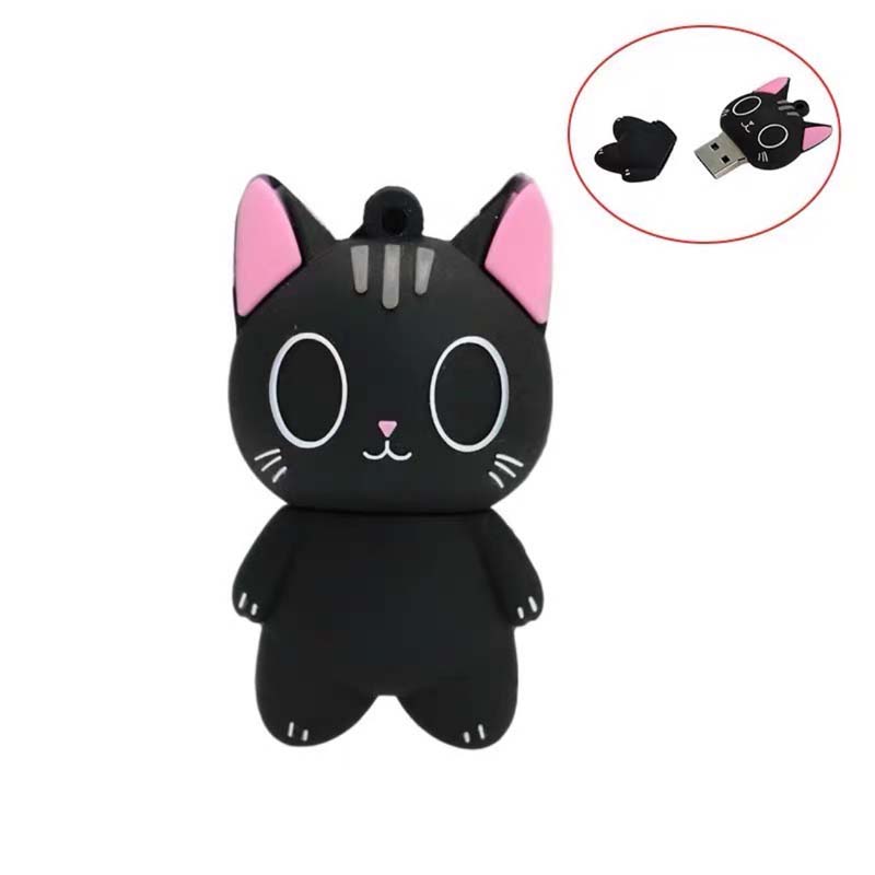 Manufacturer cat PVC cute cartoon doll USB flash drives 32G 64G 128G 256G animal shaped flash drive DIY personalized flash disk gift wholesale flash disks pen drive pendrive flashdrives flashdisks