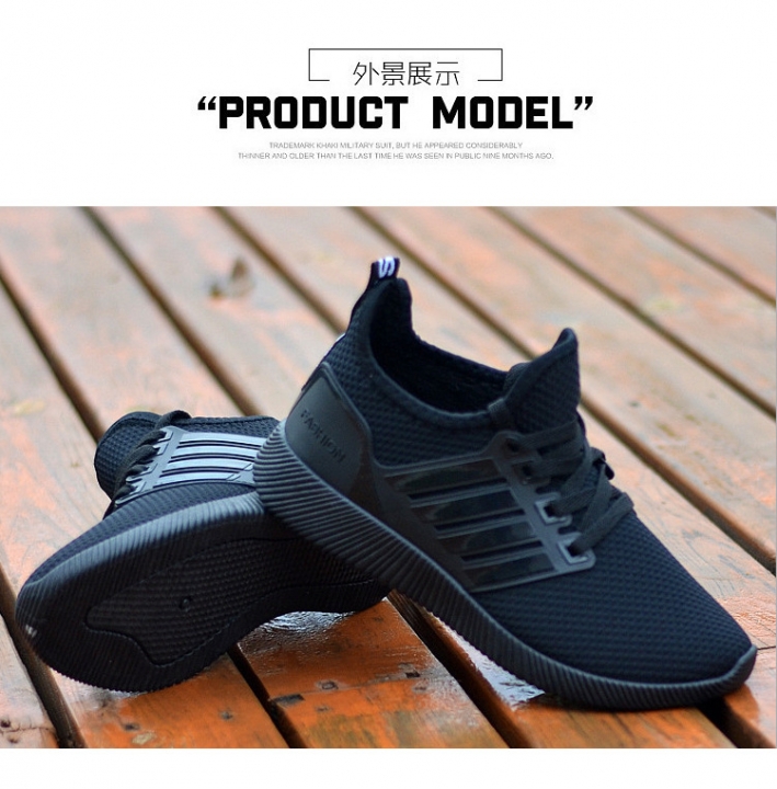 Fashion Breathable Ladies Shoes Shallow Mouth Casual Flat With Ladies Sports Shoes Solid Color Black 39