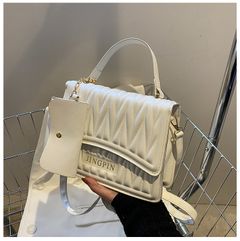 New Arrivals Women's summer 2023 new fashion ins one-shoulder messenger bag hand-held small square women handbags White one size