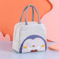 New Arrivals  Korean version cartoon animal insulation bag thickened aluminum foil lunch box bag portable large-capacity insulation preservation bag White 23*22*14cm