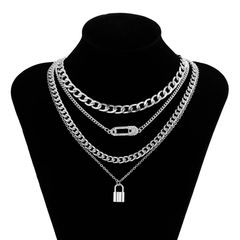 Pendant Necklaces Punk 4 Layer Hip Hop Chain Choker For Women  Snake Bone Necklace Unisex Beach Jewelry Silver 35cm+7cm/13.8in+2.7in（smallest size）; 55cm+7cm/21.7in+2.7in(biggest size）