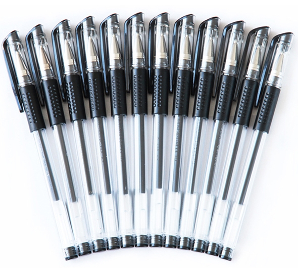 12pcs Dry quickly 0.5mm Writing Point Replaceable Gel Ink Ballpoint pen for Office Student