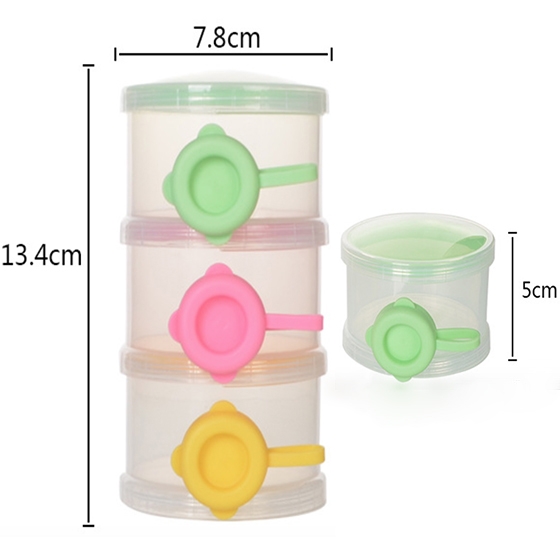 3 Layers Multifunction Infant Baby Milk Powder Formula Dispenser Candy Food Fruit Storage Box