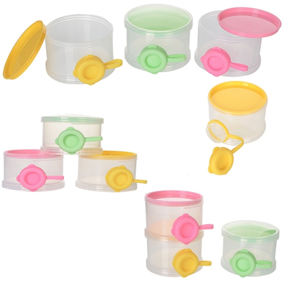 3 Layers Multifunction Infant Baby Milk Powder Formula Dispenser Candy Food Fruit Storage Box