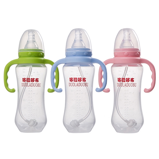Food Grade PP Standard Mouth baby Feeding nursing milk water fruit juice bottle with handle
