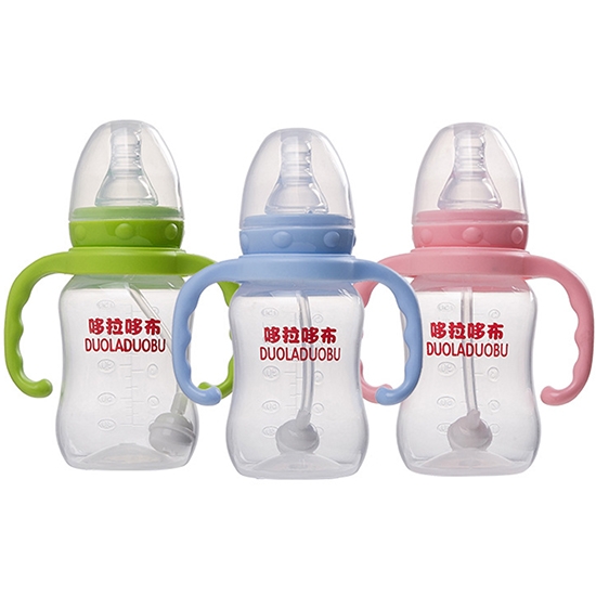 Food Grade PP Standard Mouth baby Feeding nursing milk water fruit juice bottle with handle