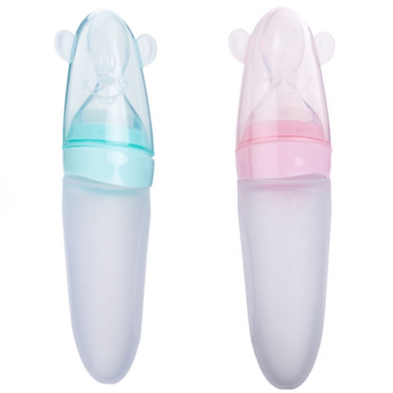 Cartoon Silicone baby medicine vegetable juice Fruit puree Rice paste Complementary food feeder