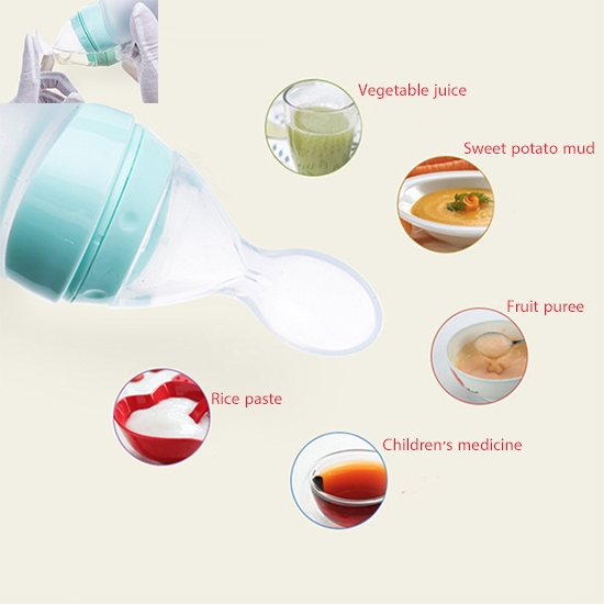 Cartoon Silicone baby medicine vegetable juice Fruit puree Rice paste Complementary food feeder