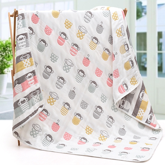 Multifunction Double-sided 6 layers Gauze 100% cotton Newborn baby Child bath towel blanket quilt