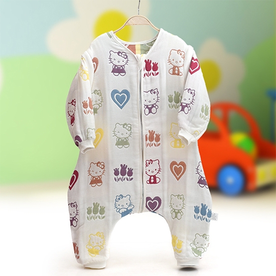 100% cotton 6 layers Gauze detachable Newborn baby Child sleeping bag sack bunting Crawl clothes