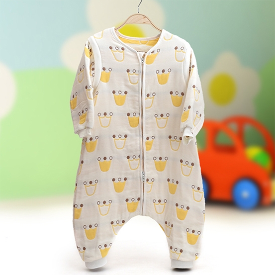 100% cotton 6 layers Gauze detachable Newborn baby Child sleeping bag sack bunting Crawl clothes