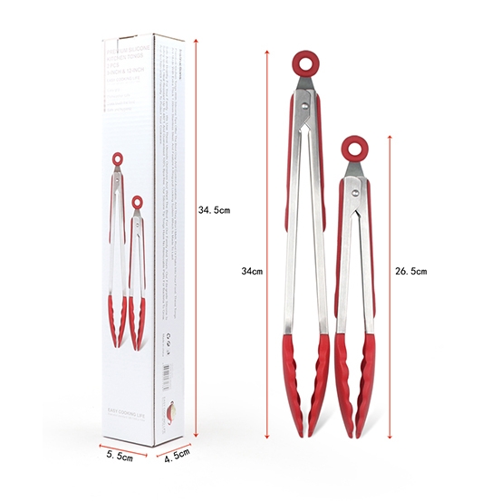 2PCS Utility Silicone Kitchen Food Tong Cooking Tweezers Barbecue clip