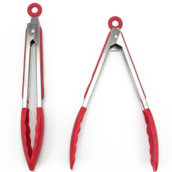 2PCS Utility Silicone Kitchen Food Tong Cooking Tweezers Barbecue clip