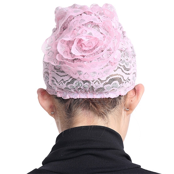 Stretch Elastic Adjustable Fashion Muslim Shiny Lace Hijab Khimar Inner Cap Flower cap