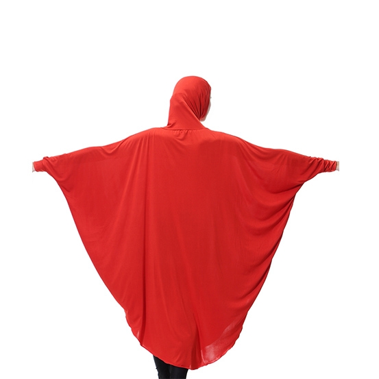 Highly elastic burqua Muslim lady Bat&apos;s-wing-sleeves Dress Two in One thobe with Hijab