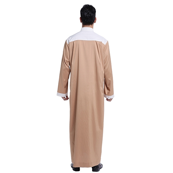 Muslim classical Stand collar Long sleeves Arab Men Thobe Thawb Caftan clothes dress Shirts