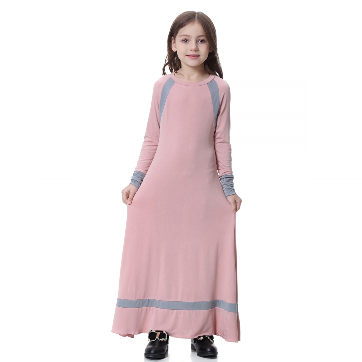 Muslim Kids ​Highly elastic girl dress Robes Long Sleeves clothes Abaya