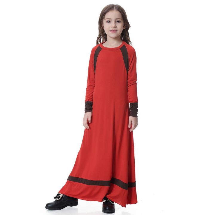 Muslim Kids ​Highly elastic girl dress Robes Long Sleeves clothes Abaya