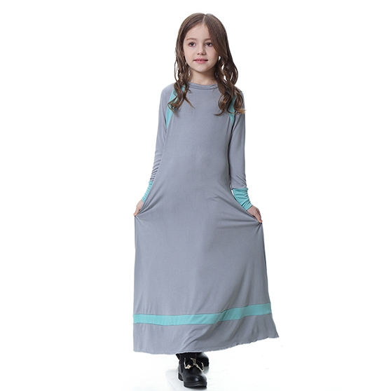 Muslim Kids ​Highly elastic girl dress Robes Long Sleeves clothes Abaya