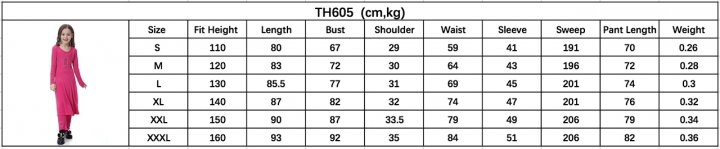 Two –Piece Suit Highly elastic Kids Muslim girl dress Robes Long Sleeves trousers clothes Abaya